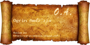 Ogrin Amázia névjegykártya